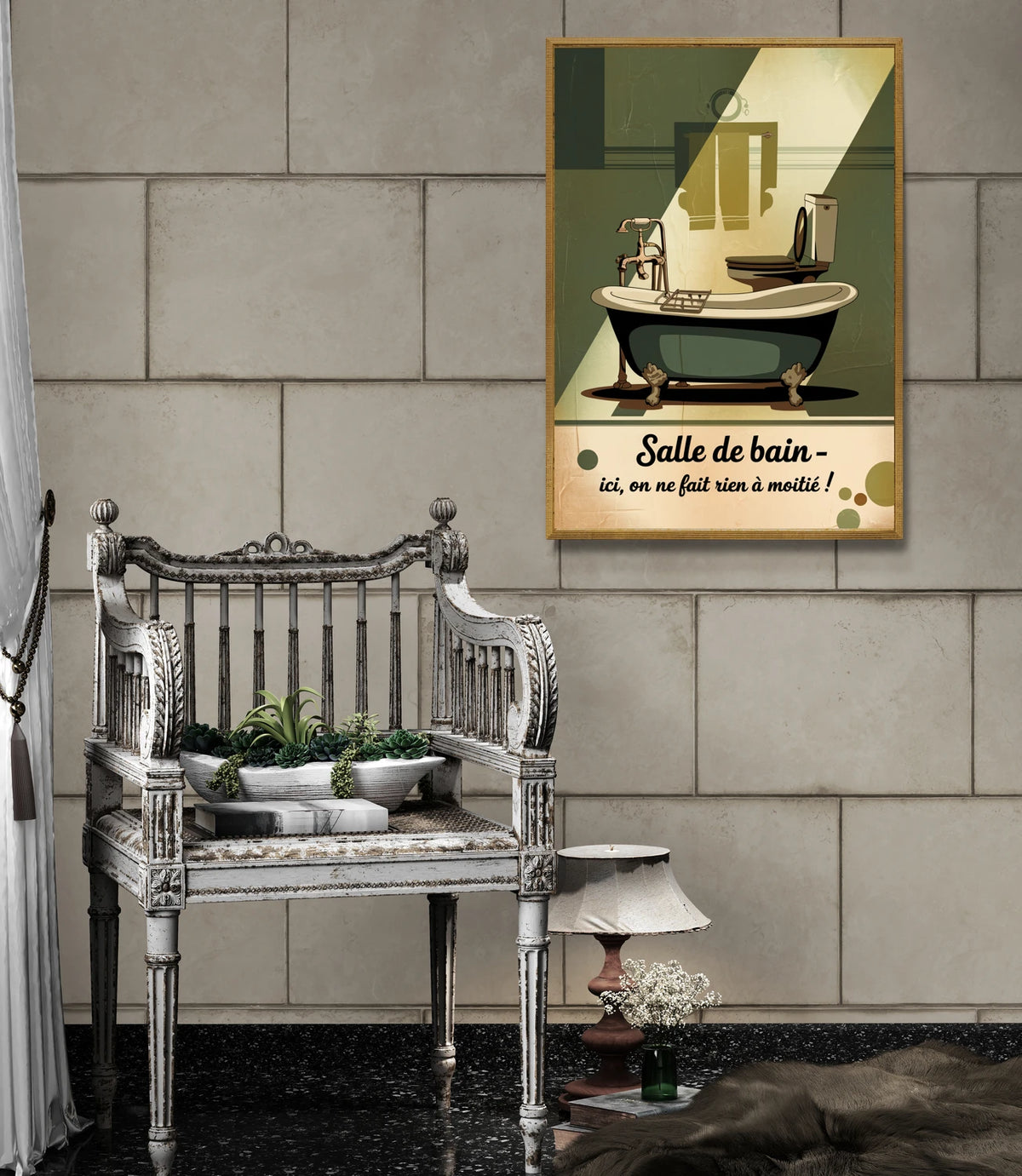 affiche salle de bain vintage 2