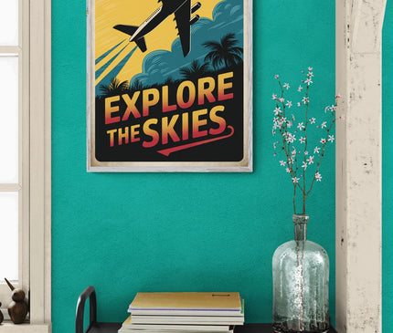 affiche vintage dynamique aérien