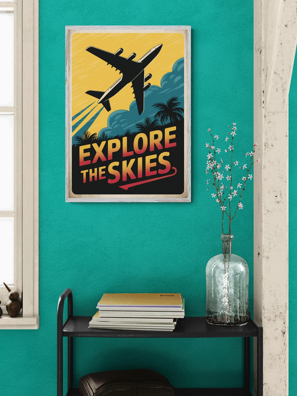affiche vintage dynamique aérien