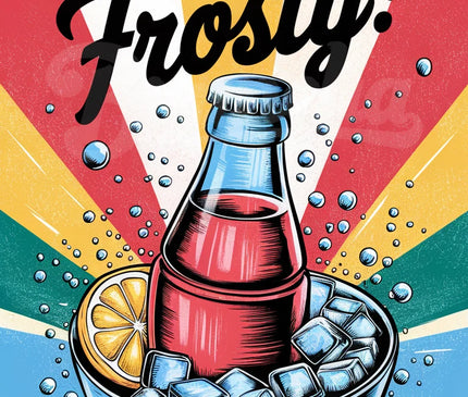 Affiche soda glacé rétro