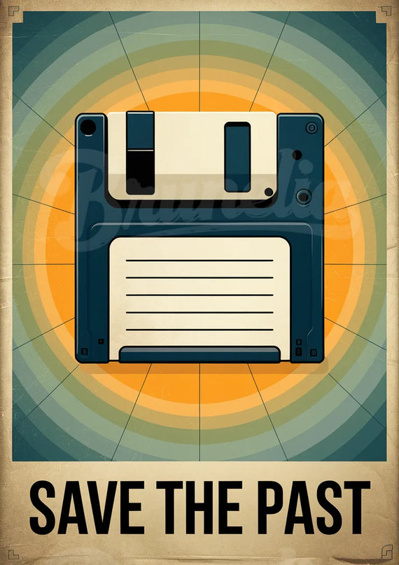 Affiche vintage disquette souple