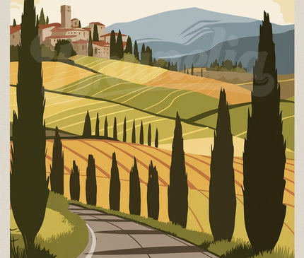 affiche vintage toscane