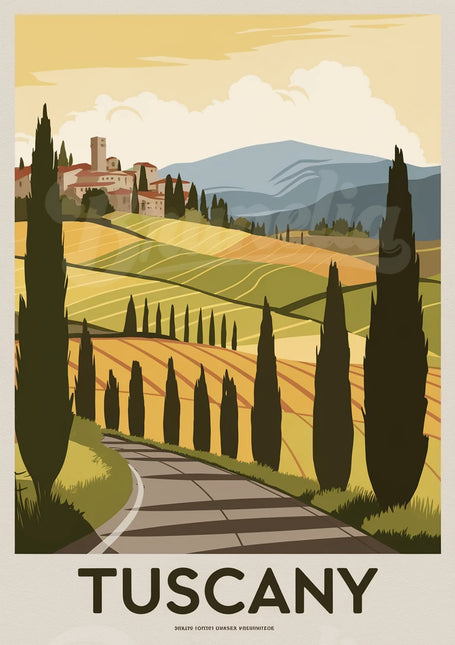 affiche vintage toscane