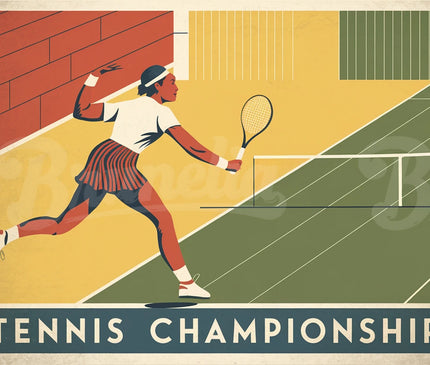 Affiche vintage joueur de tennis