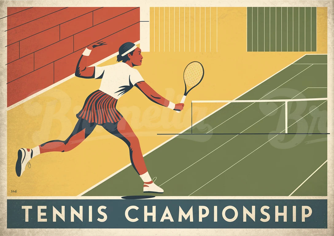 Affiche vintage joueur de tennis
