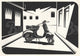Affiche Vespa scooter garage urbain 1950s