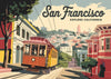 Affiche San Francisco tramway cable car rétro Californie