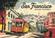 Affiche San Francisco tramway cable car rétro Californie