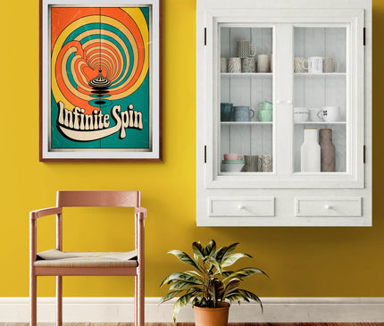 Affiche toupie tourbillonnante rétro