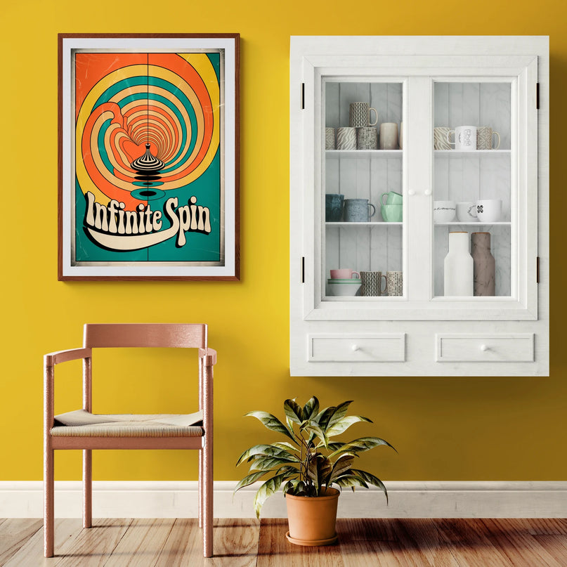 Affiche toupie tourbillonnante rétro