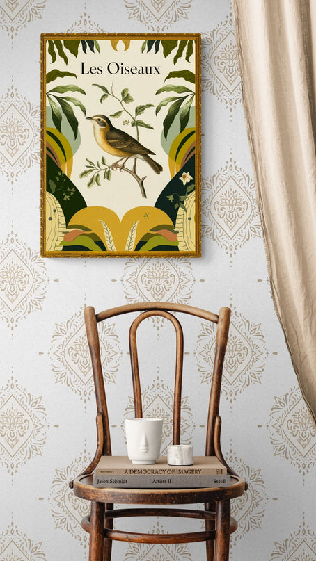 affiche oiseau vintage