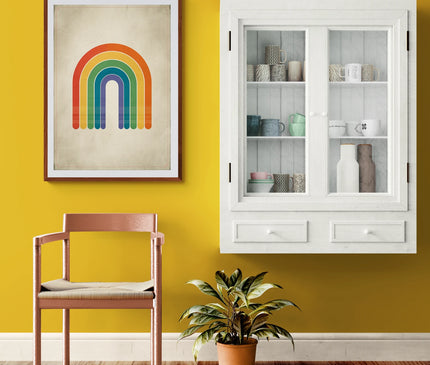 Affiche vintage dégradé arc-en-ciel