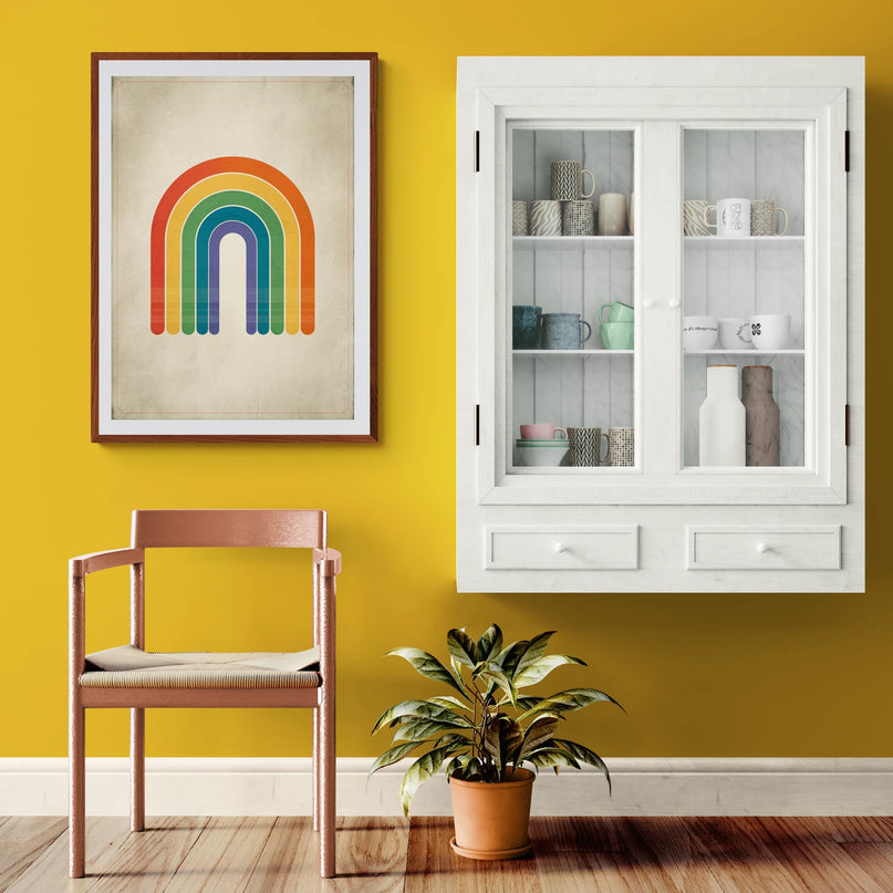 Affiche vintage dégradé arc-en-ciel