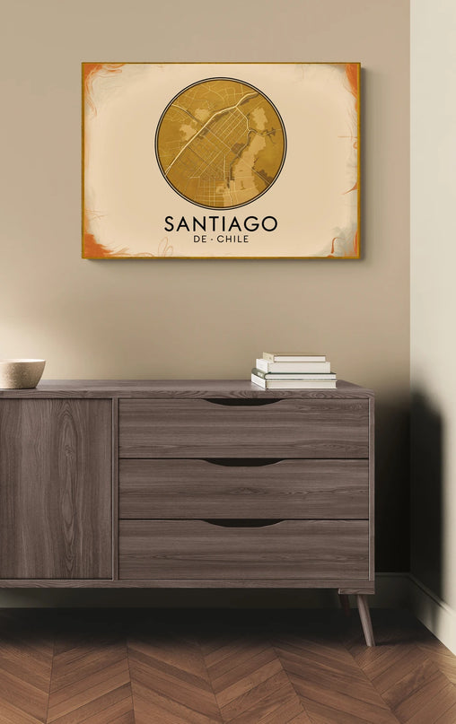 Affiche vintage Santiago du Chili
