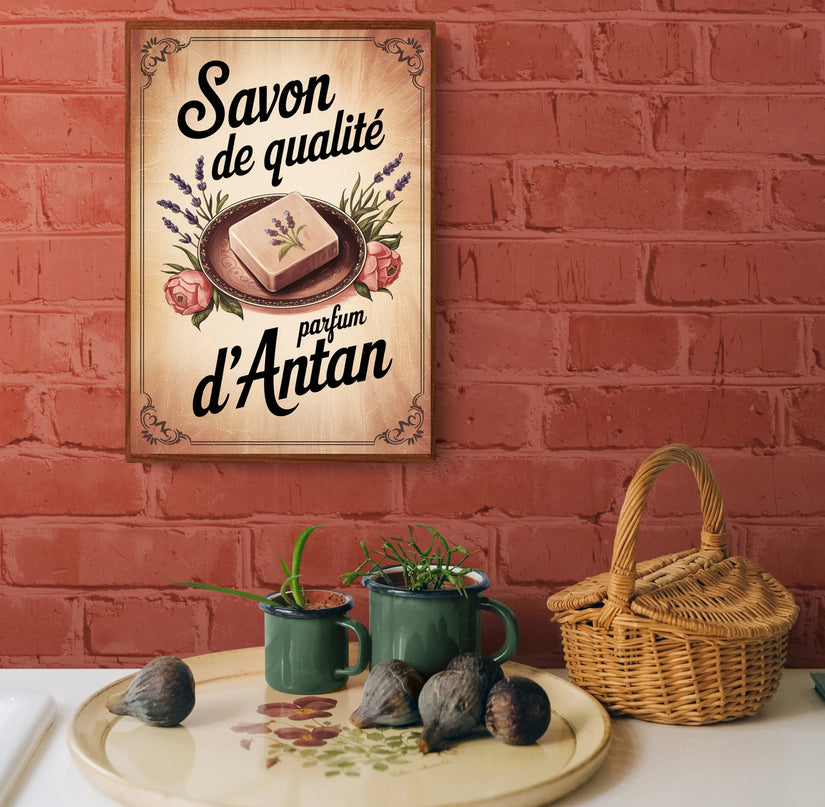 Affiche savon artisanal rĂ©tro