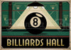 Affiche Billards Hall boule 8 style Art Déco