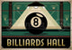 Affiche Billards Hall boule 8 style Art Déco
