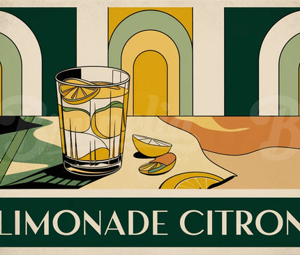 Affiche boisson citron vintage copie