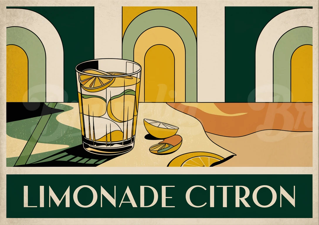 Affiche Limonade citron style Art Déco Publicitaire
