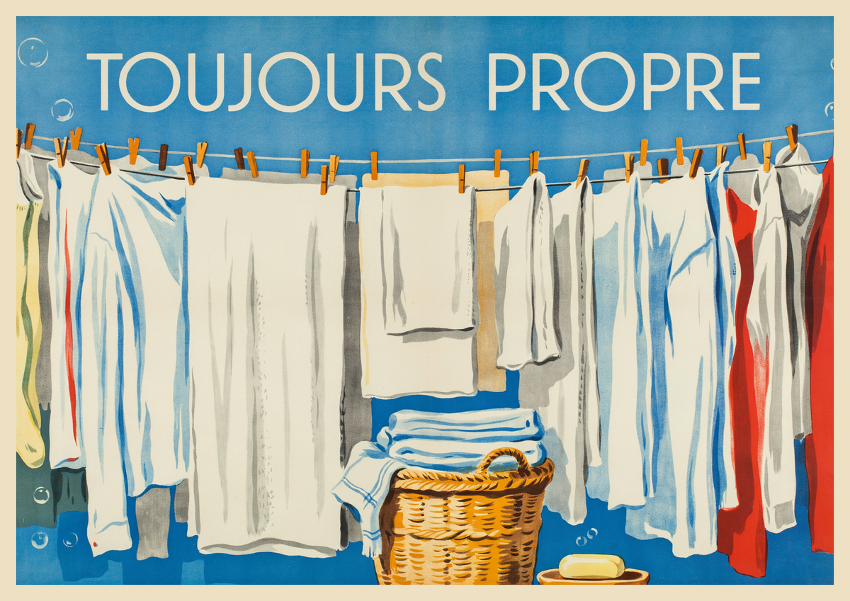 Affiche Toujours Propre linge vintage années 50 Buanderie