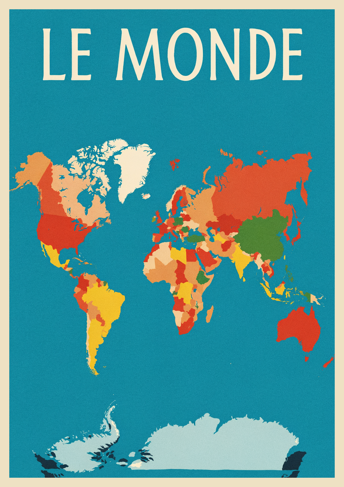 Affiche carte du monde géographie explorateurs