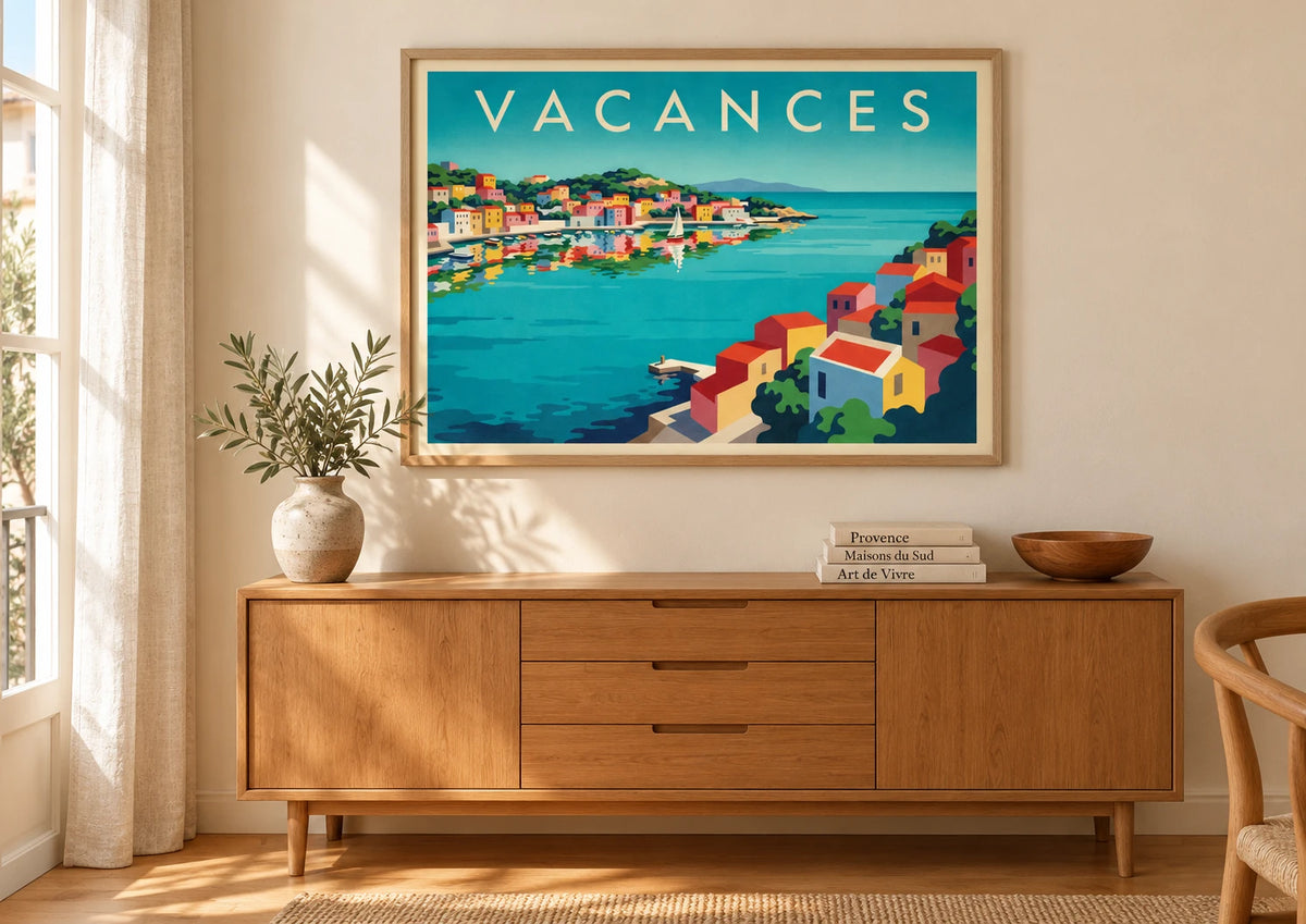 Mise en situation de Affiche Vacances Méditerranéennes 1920-1960