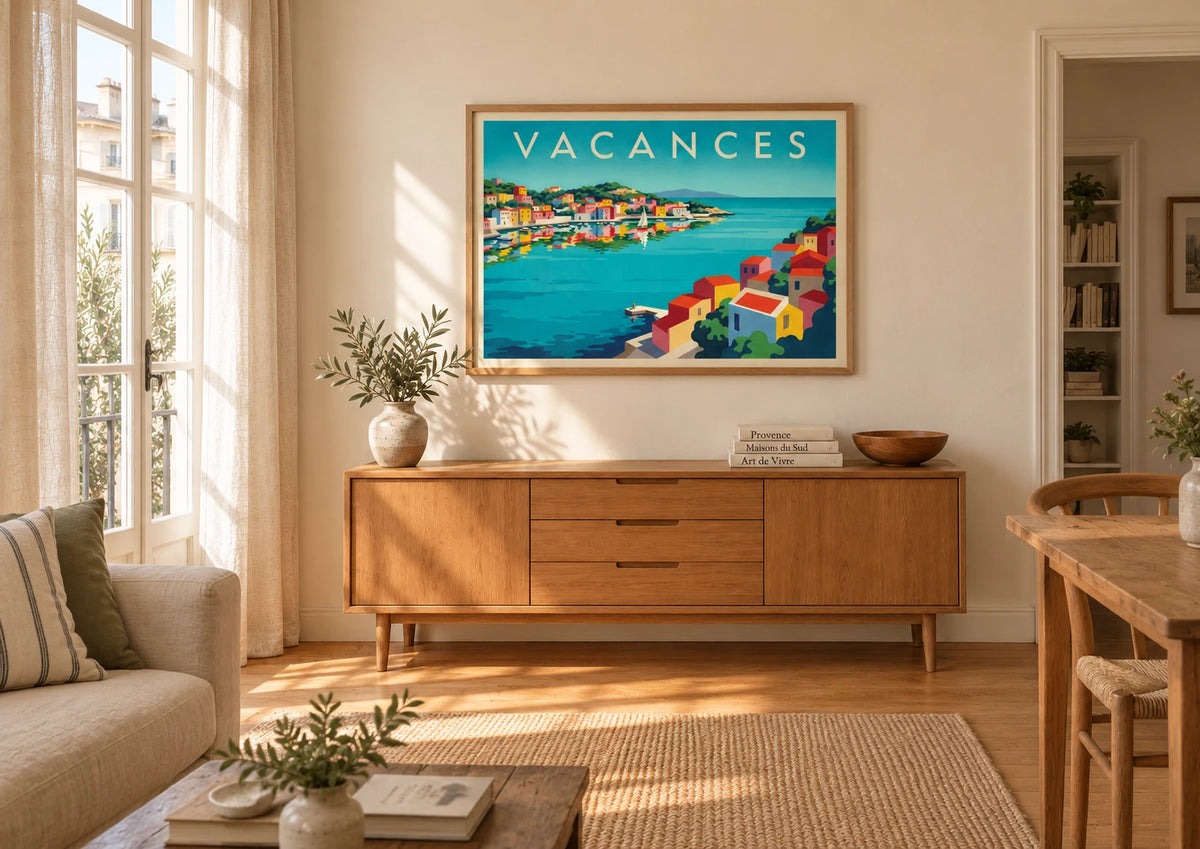 Affiche Vacances Méditerranéennes 1920-1960, A2, vue éloignée