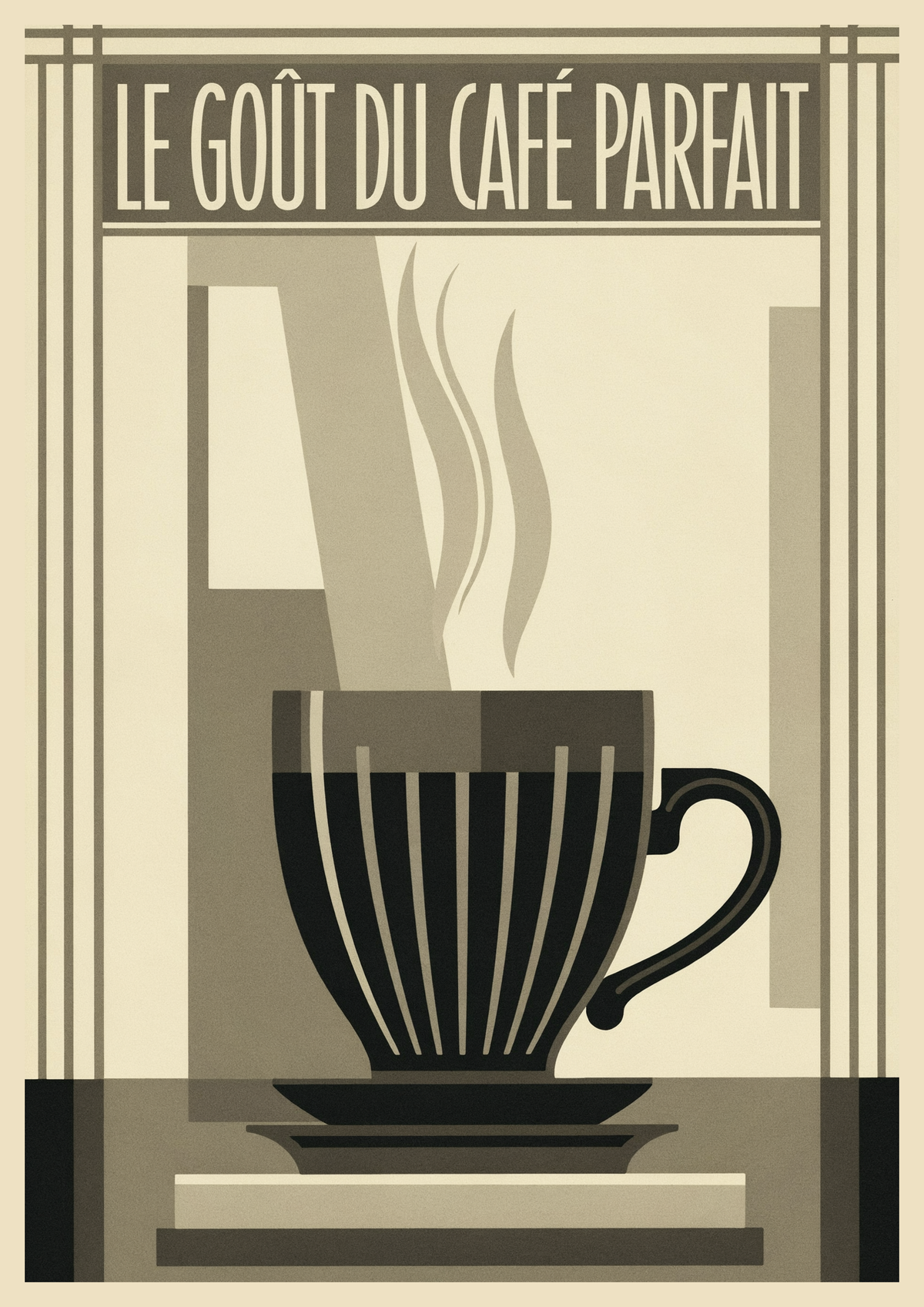 Affiche Art Déco Le Goût du Café Parfait