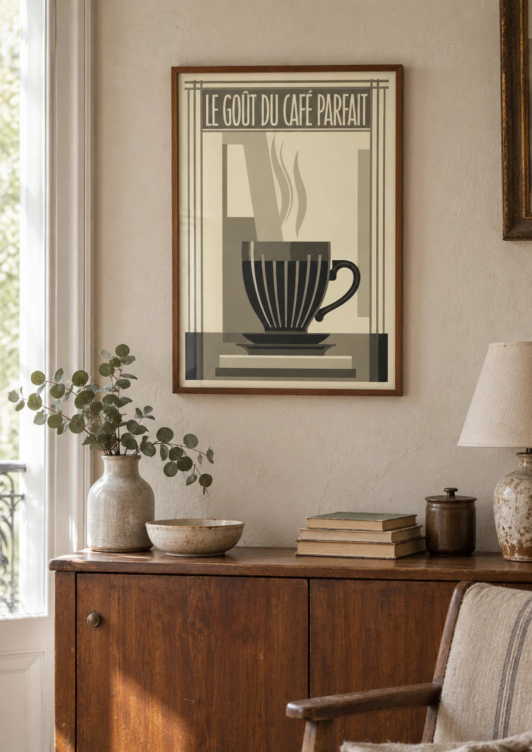 Mise en situation de Affiche Art Déco Le Goût du Café Parfait