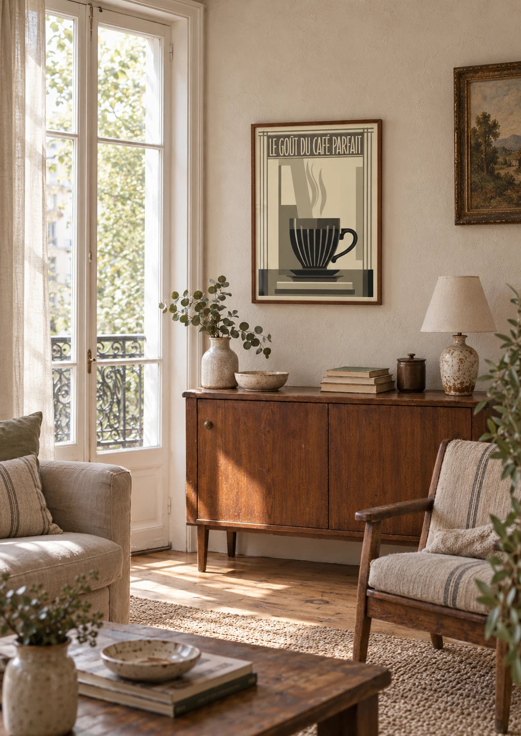 Cuisine : mise en situation de Affiche Art Déco Le Goût du Café Parfait