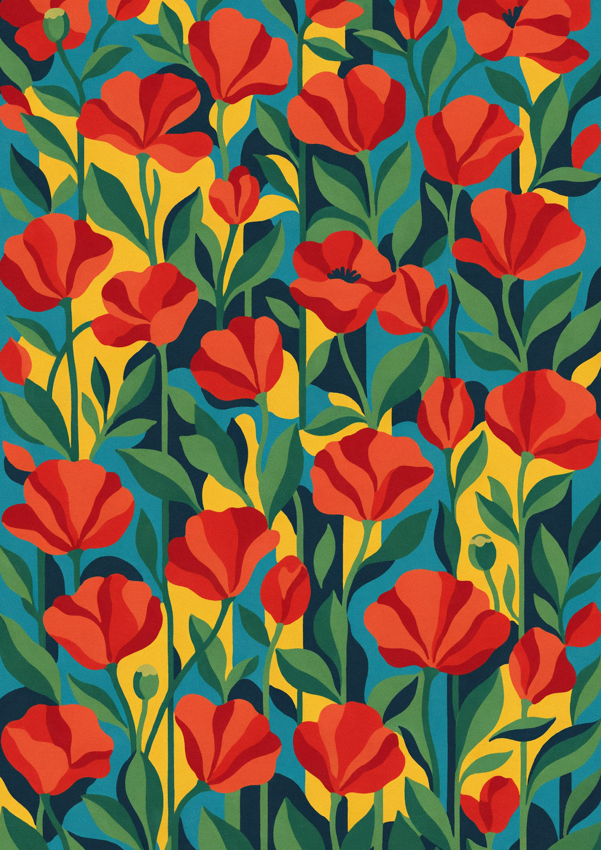 Affiche décoration florale art déco vintage années 1930