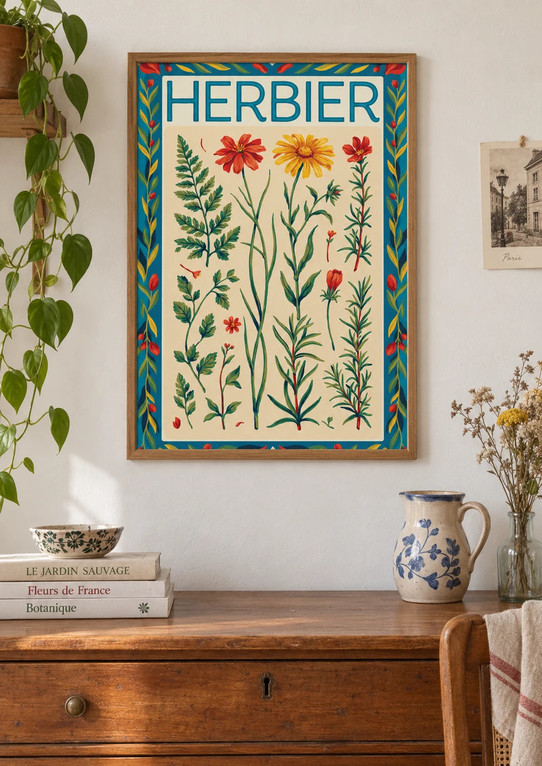 Mise en situation de Affiche herbier vintage Herbariums