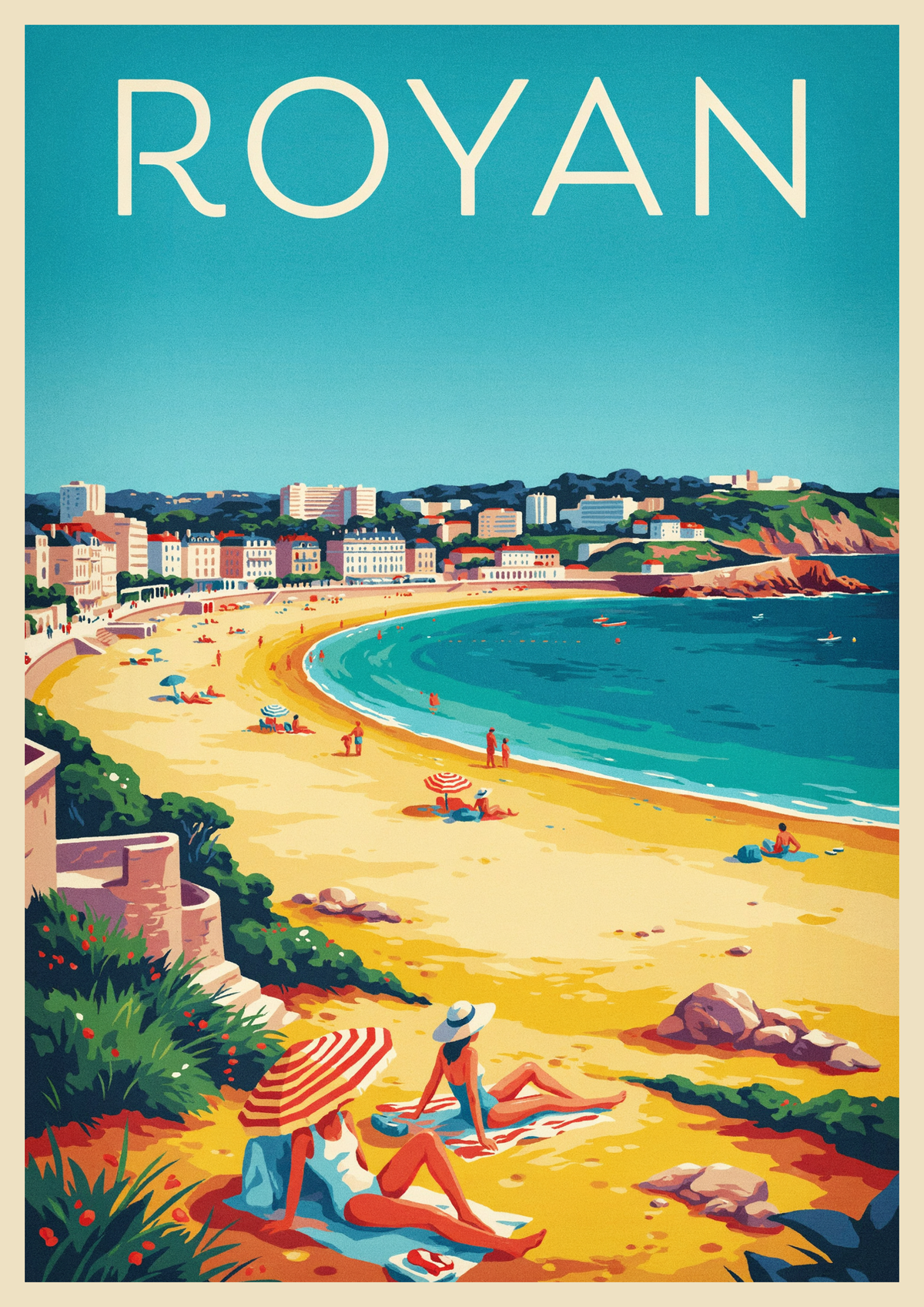 Affiche Royan station balnéaire Art déco 1930