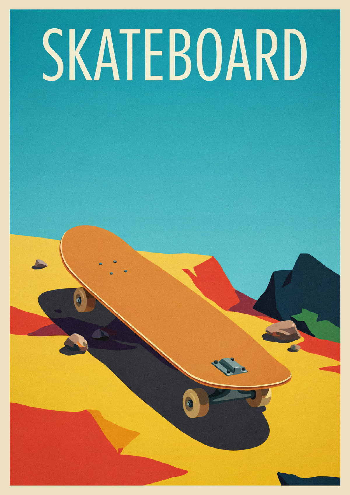 Affiche skateboard rétro 1988 design classique