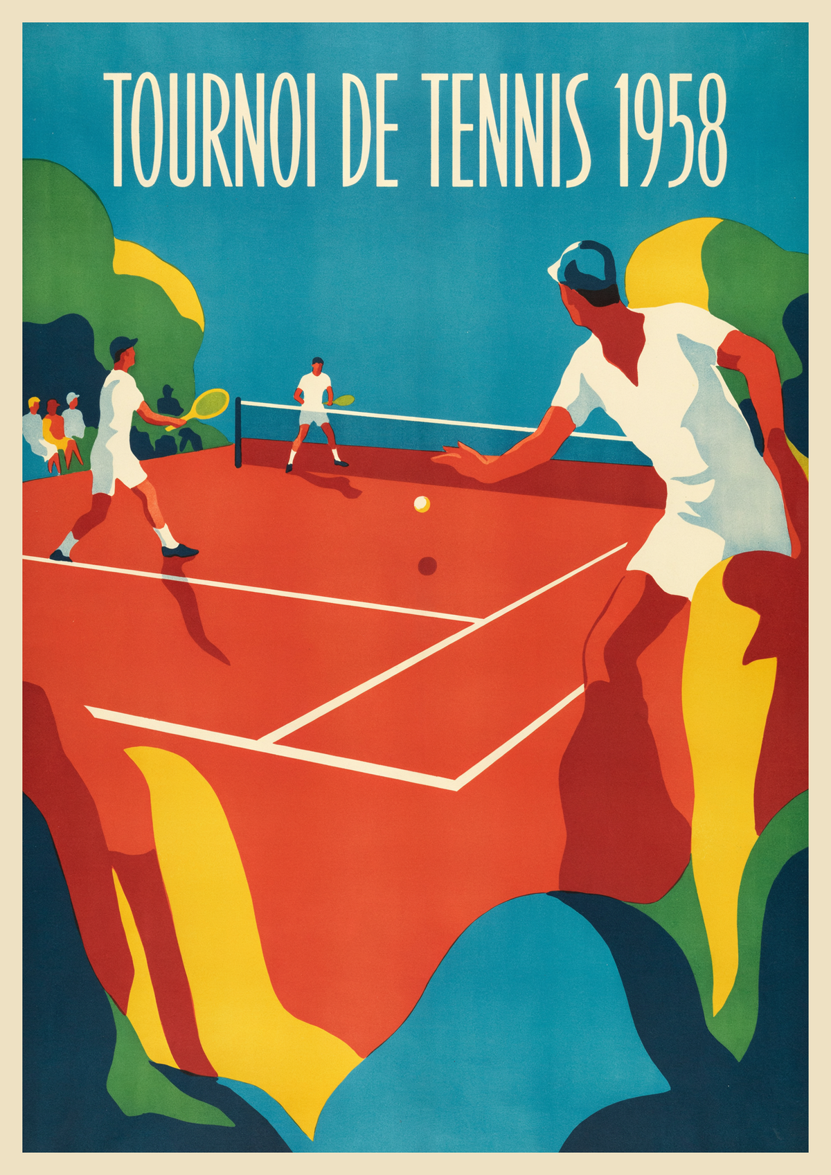 Affiche du tournoi international de tennis 1958
