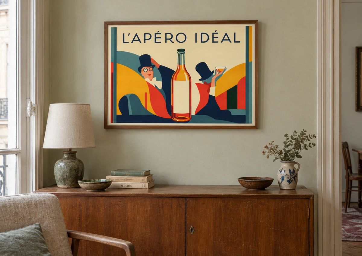 Affiche Apéritif L'Apéro Idéal art déco Publicitaire, A2, vue normale