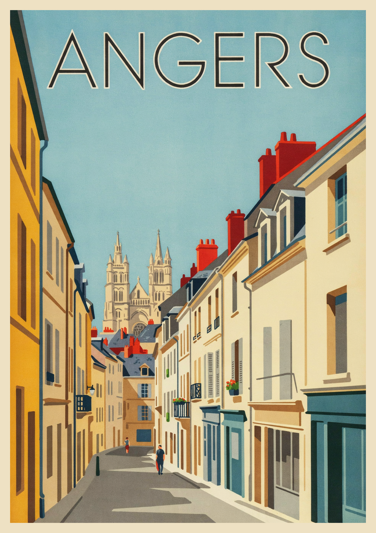 Affiche Angers Maine et Loire style Art déco
