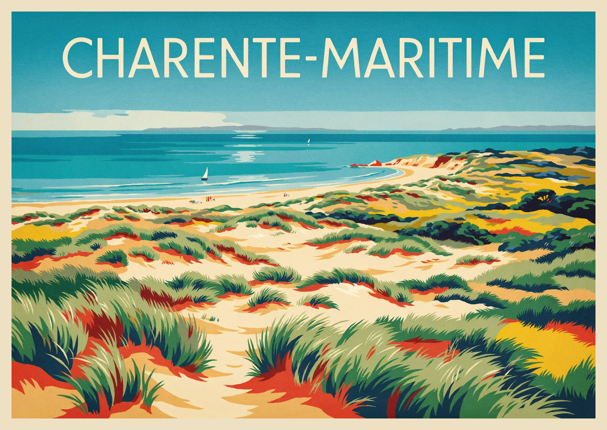 Affiche Charente-Maritime côte atlantique style années 1930