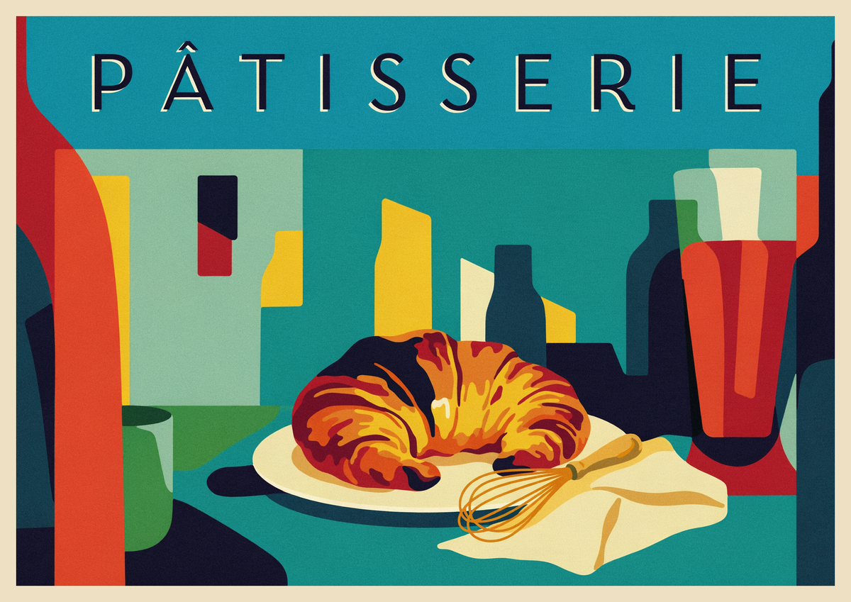Affiche Pâtisserie Traditionnelle au Croissant