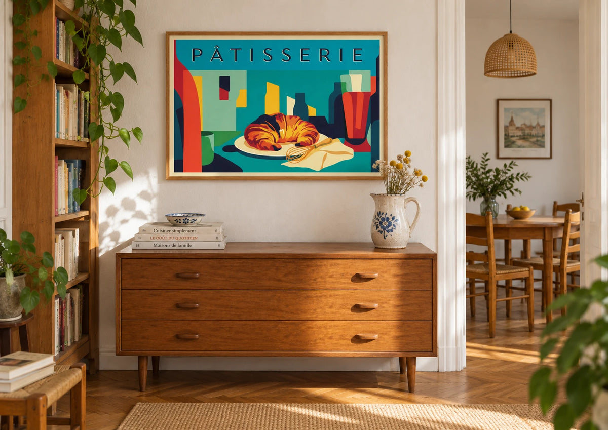 Affiche Pâtisserie Traditionnelle au Croissant, A2, vue éloignée