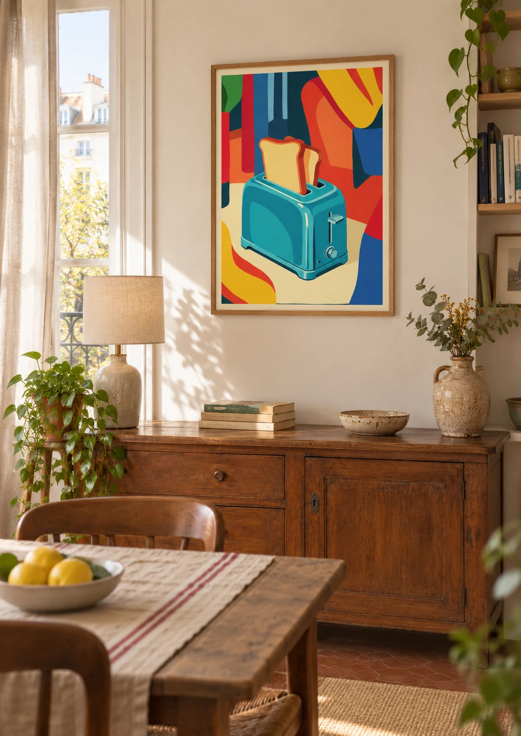 Affiche grille-pain rétro années 1950 design vintage, A2, vue éloignée