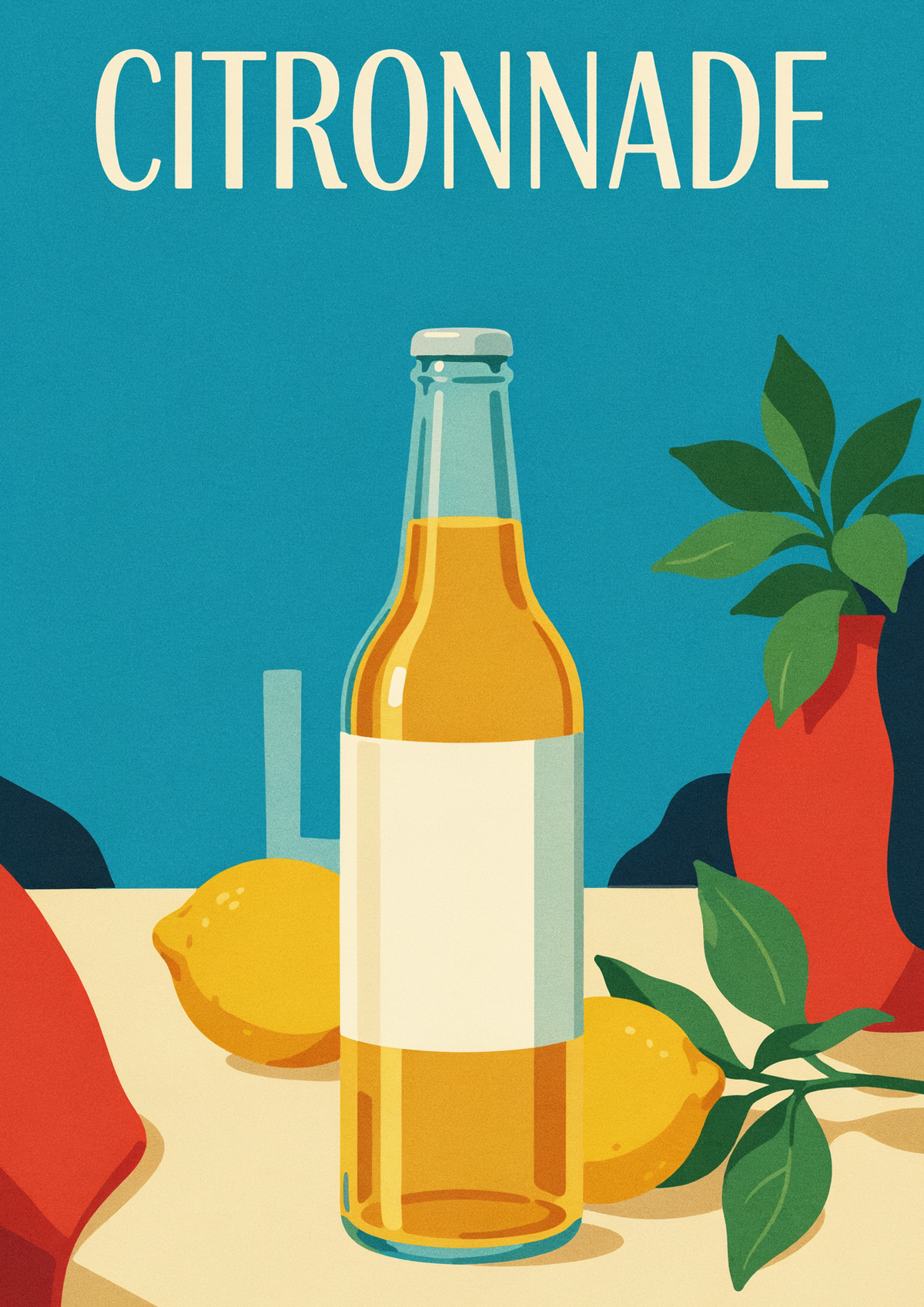 Affiche Citronnade artisanale vintage Publicitaire
