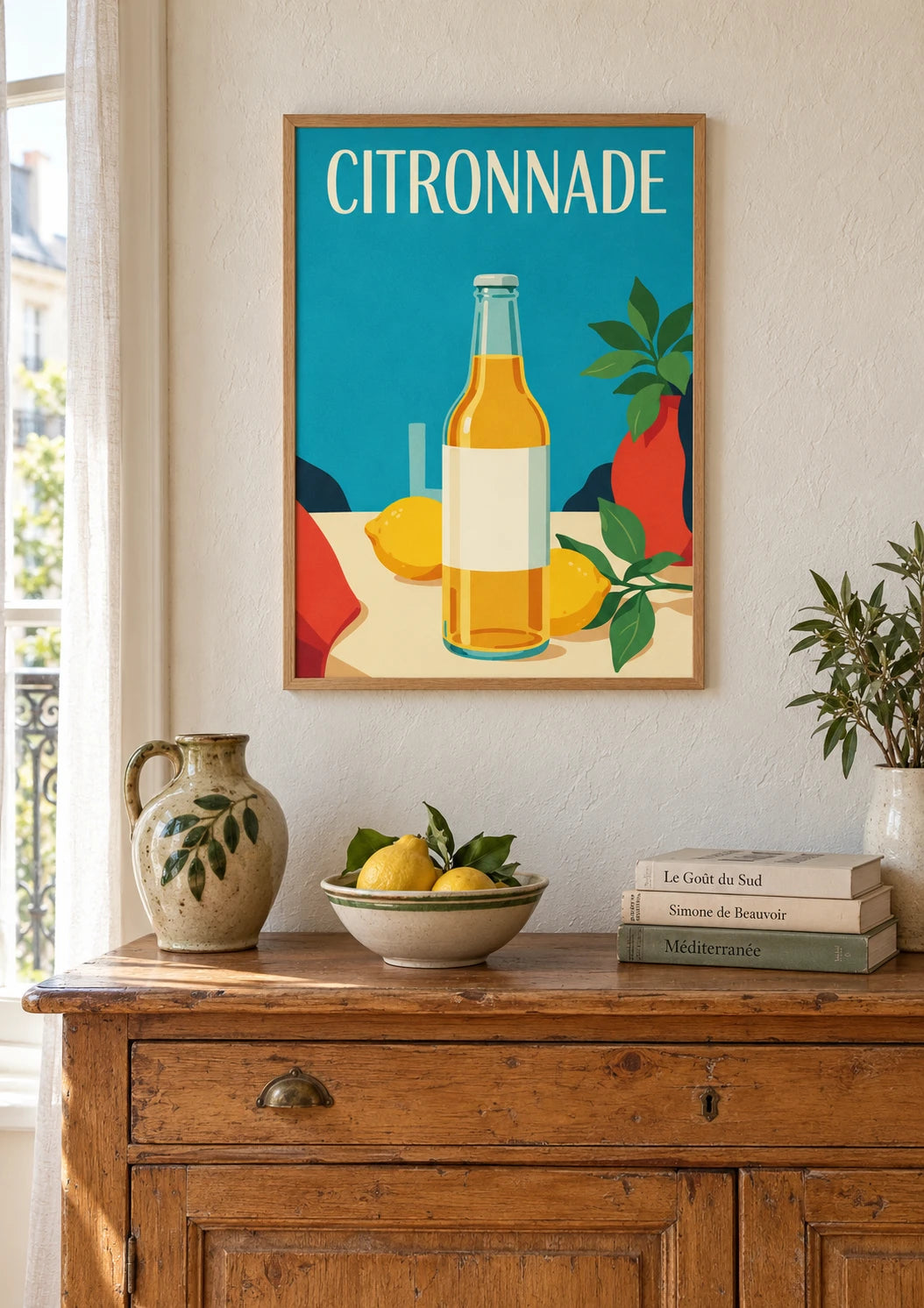 Mise en situation de Affiche Citronnade artisanale vintage Publicitaire