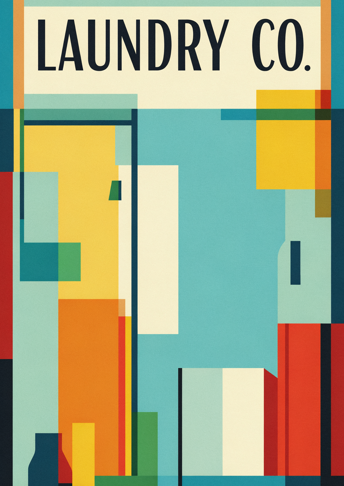 Affiche buanderie rétro Laundry Co.