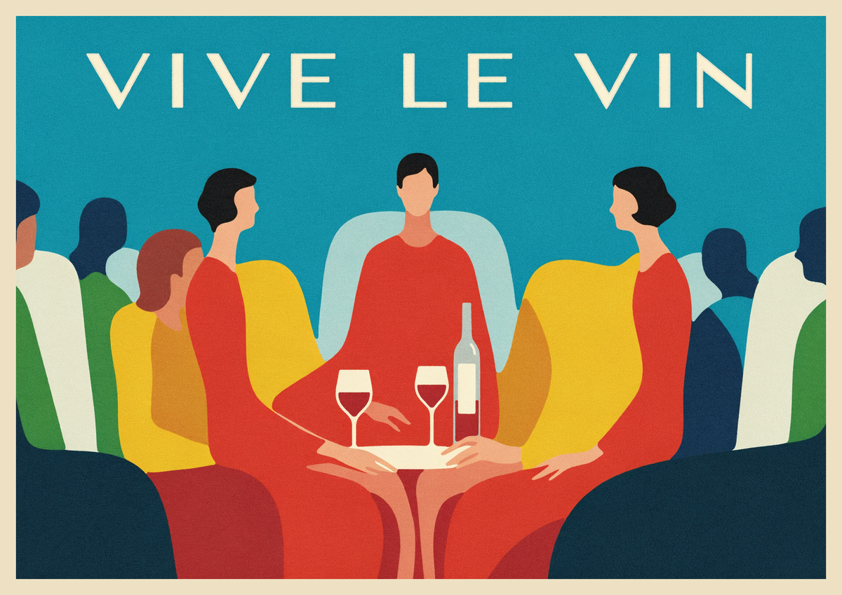 Affiche publicité vin femme élégante Art déco