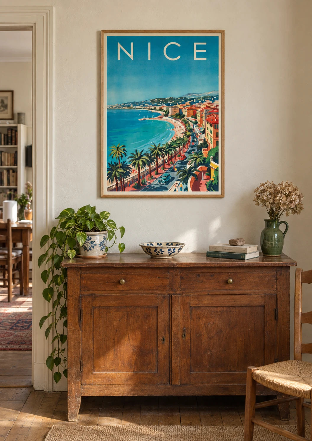Mise en situation de Affiche Côte d'azur style Art Déco 1930 Nice