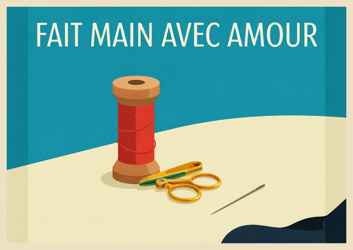 Affiche couture Fait main avec amour