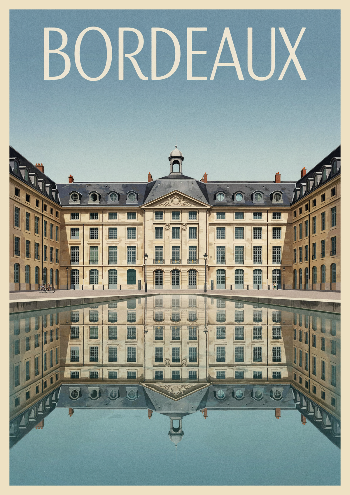 Affiche Bordeaux Place de la Bourse avec vélo