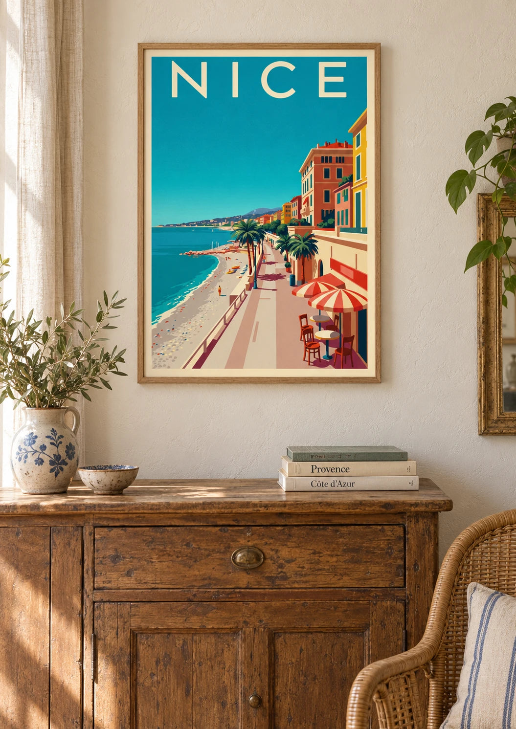 Mise en situation de Affiche French Riviera style Art Déco années 30 Nice
