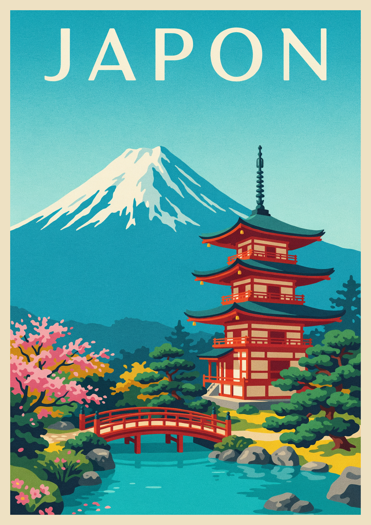 Affiche Patrimoine architectural et paysage du Japon Tokyo